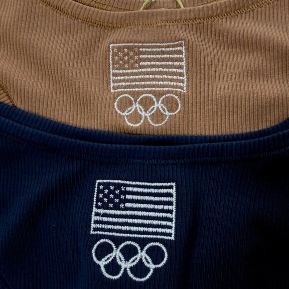 SKIMS Soft Lounge Dipped Thong Team USA Lot of 2 Navy Sienna Large - Picture 7 of 11